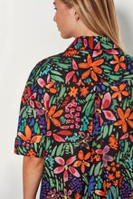 Load image into Gallery viewer, Juliette Hogan Isle Shirtdress - Black Bouquet Cotton  Hyde Boutique   
