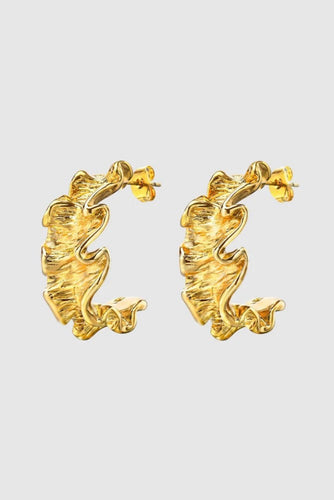 Castel & Co Crinkle Earrings - Gold Hyde Boutique
