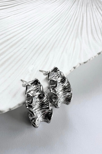 Castel & Co Crinkle Earrings - Silver Hyde Boutique