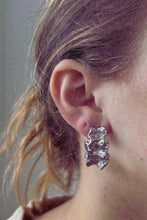 Load image into Gallery viewer, Castel &amp; Co Crinkle Earrings - Silver Hyde Boutique
