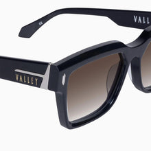 Load image into Gallery viewer, Valley Eyewear Roosevelt - Gloss Black w. Silver Metal/Brown Gradient Lens Hyde Boutique
