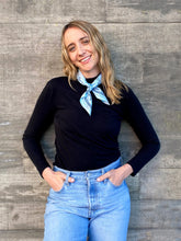 Load image into Gallery viewer, Dark Hampton X Kaylee Bell Cowboy Up Silk Petite Scarf - Blue Hyde Boutique
