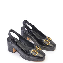 Load image into Gallery viewer, Kathryn Wilson Arielle Slingback - Black Croc  Hyde Boutique   
