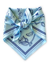 Load image into Gallery viewer, Dark Hampton X Kaylee Bell Cowboy Up Silk Petite Scarf - Blue Hyde Boutique
