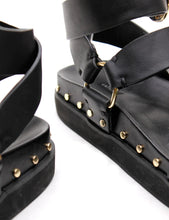 Load image into Gallery viewer, La Tribe Studded Sandal - Black / Gold Hyde Boutique
