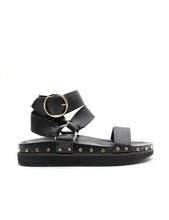 Load image into Gallery viewer, La Tribe Studded Sandal - Black / Gold Hyde Boutique
