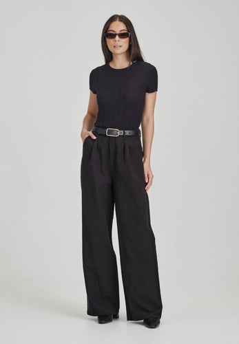 Commoners Linen Blend Trouser - Black  Hyde Boutique   