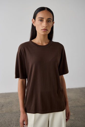 Laing Oversized Knit T-Shirt - Chocolate Hyde Boutique