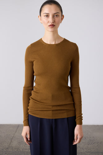 Laing Max Ribbed Crew - Mocha Hyde Boutique