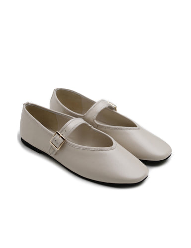 La Tribe Mary-Jane Flat - Eggshell Hyde Boutique
