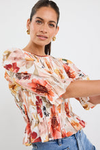 Load image into Gallery viewer, Ivy + Jack Melodic Shirred Body Short Sleeve Top - Sunrise Meadow Hyde Boutique
