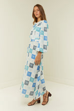 Load image into Gallery viewer, Palm Noosa Melrose Dress - Blue Floral Tile  Hyde Boutique   
