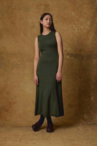 Standard Issue Merino Flared Dress - Loden  Hyde Boutique   