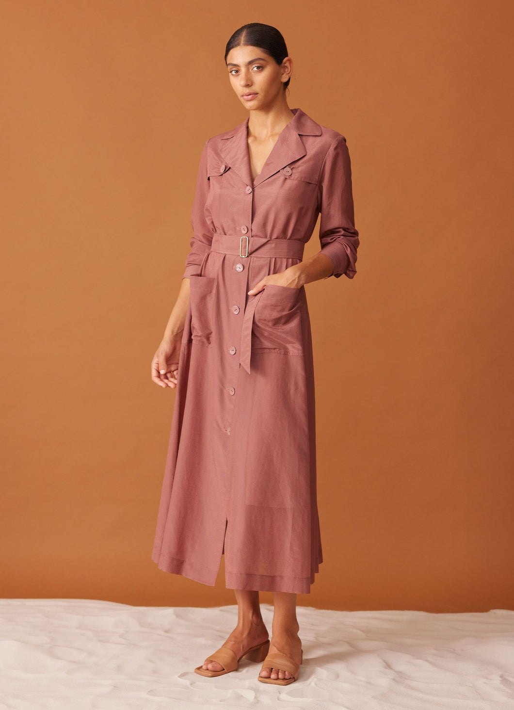 Kate Sylvester Mariel Trench Dress - Rose  Hyde Boutique   