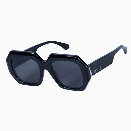 Valley Eyewear Monolith - Black Gloss with Silver Metal Trim  Hyde Boutique   