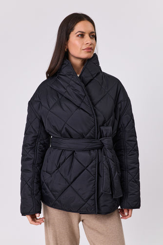 Marlow Montana Wrap Coat - Black Hyde Boutique