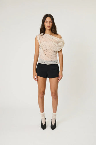 Remain Winnie Top - Bone Polka Dot Hyde Boutique