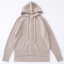 Load image into Gallery viewer, Aleger Cashmere N.16 Cashmere Zip Hoodie - Champagne  Hyde Boutique   
