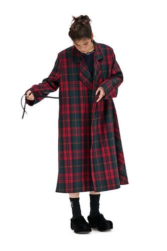 NOM*d Promenade Coat - Red Tartan Hyde Boutique