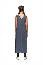 Load image into Gallery viewer, NOM*d Replay Dress - Black n Blue Stripe Hyde Boutique
