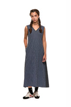 Load image into Gallery viewer, NOM*d Replay Dress - Black n Blue Stripe Hyde Boutique
