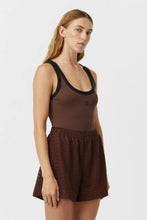 Load image into Gallery viewer, Camilla and Marc Nora Contrast Bind Scoop Neck Tank - Mocha/Black  Hyde Boutique   
