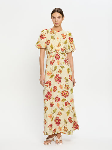 Kivari Odessa Maxi Dress - Butter/Red Hyde Boutique