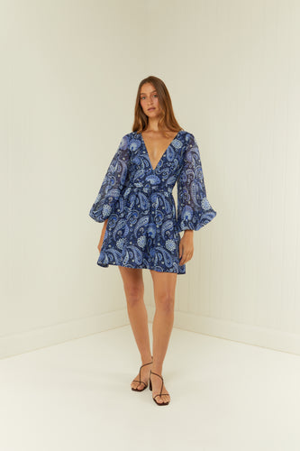 Palm Noosa Lucia Dress - Blue Paisley  Hyde Boutique   