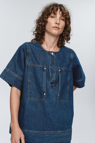 Marle Patch Pocket Shirt - Washed Indigo Hyde Boutique
