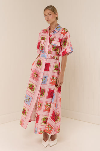 Palm Noosa Memento Dress - Strawberry Stamp Arriving End March Hyde Boutique