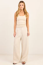 Load image into Gallery viewer, RE:UNION Label Curator Linen Pleat Front Wide Leg Pants - Natural

