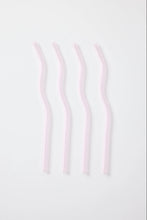 Load image into Gallery viewer, Willow &amp; Mae Pink Curvy Reuseable Pk 4 Glass Drinking Straws Hyde Boutique
