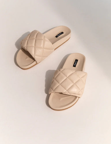 La Tribe Quilted Slide - Cream  Hyde Boutique   