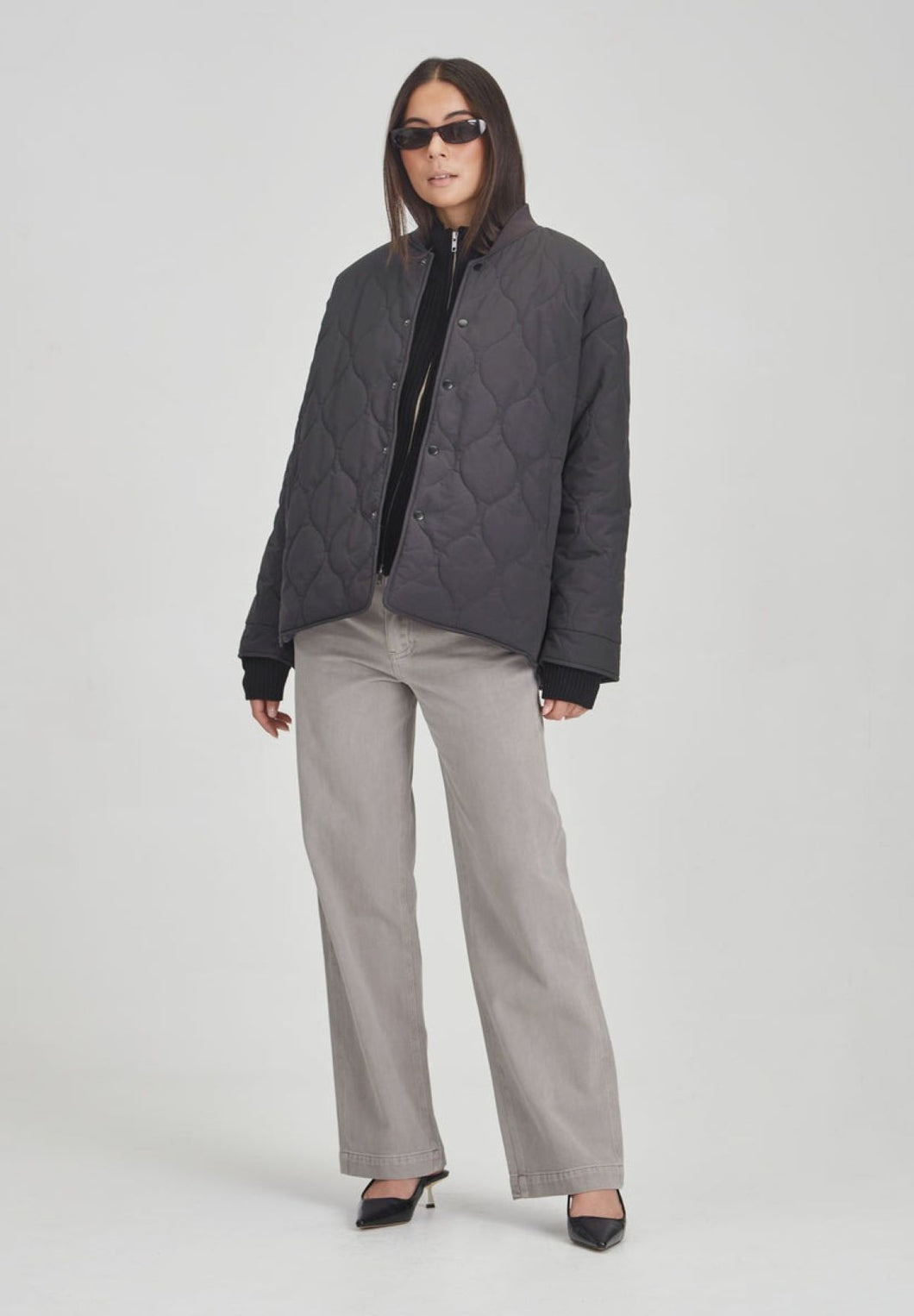 Commoners Quilted Jacket - Charcoal