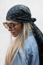 Load image into Gallery viewer, Dark Hampton x Ellie Compton The Quin Navy Wool Silk Scarf Arriving Tuesday Hyde Boutique
