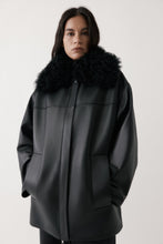 Load image into Gallery viewer, Rebe Shearling-Collar Leather Jacket - Black Arriving Next Week Hyde Boutique
