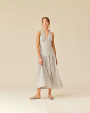 Load image into Gallery viewer, Ruby Relaxe Halter Dress - Olive Stripe

