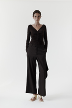 Load image into Gallery viewer, Rebe Ruched Long Sleeve Tee - Balsamic Hyde Boutique

