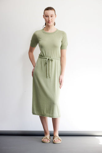 Standard Issue Merino Drawstring Dress - Celadon Hyde Boutique