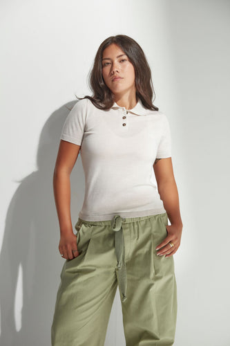 Standard Issue Merino Polo Shirt - Alabaster Hyde Boutique