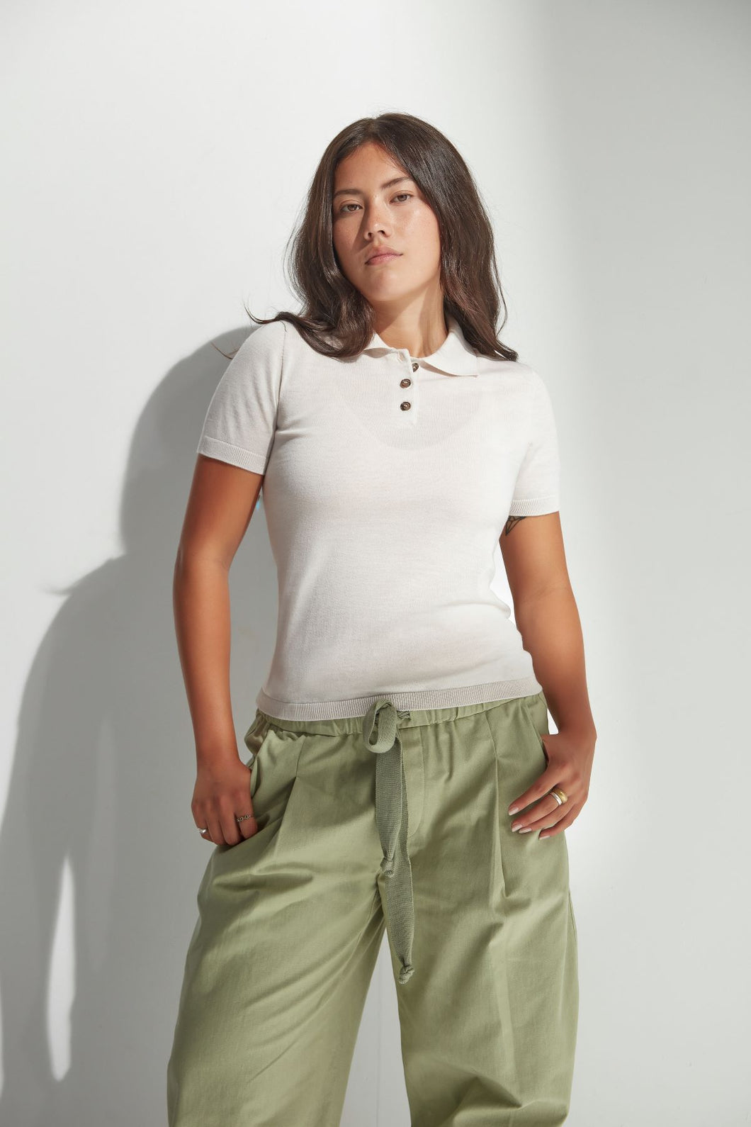 Standard Issue Merino Polo Shirt - Alabaster Hyde Boutique