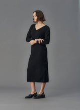 Load image into Gallery viewer, Standard Issue Merino V Neck Dress - Black Hyde Boutique
