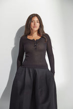 Load image into Gallery viewer, Standard Issue Cotton Henley - Black Hyde Boutique
