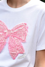 Load image into Gallery viewer, Coop by Trelise Cooper Simply Bowtiful T-Shirt - White &amp; Pink Hyde Boutique
