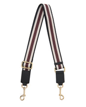 Load image into Gallery viewer, Saben Feature Strap Webbing - Black + White + Merlot Hyde Boutique
