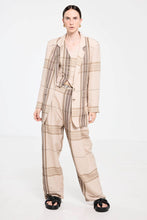 Load image into Gallery viewer, Salasai Palazzo Blazer - Camel Check Linen  Hyde Boutique   
