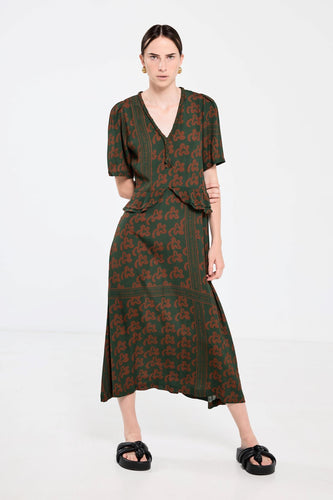 Salasai Plantation Dress - Green Pop Palm  Hyde Boutique   