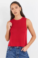 Load image into Gallery viewer, Among The Brave Salute Relaxed Sleeveless Knit Tank Top - Red
