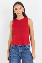 Load image into Gallery viewer, Among The Brave Salute Relaxed Sleeveless Knit Tank Top - Red
