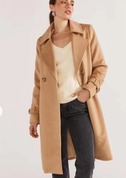 Staple The Label Bedford Coat- Camel Sweater Hyde Boutique   